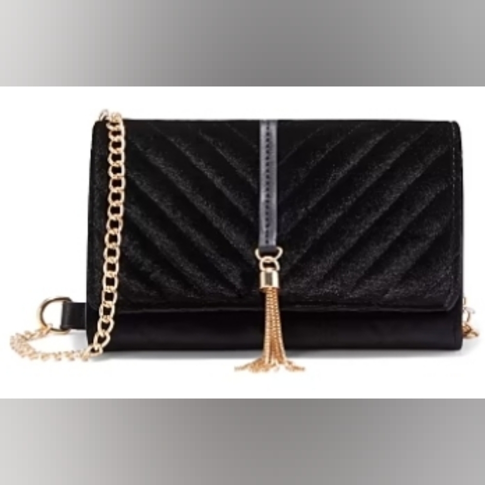 VELVET QUILTED CROSSBODY BAG